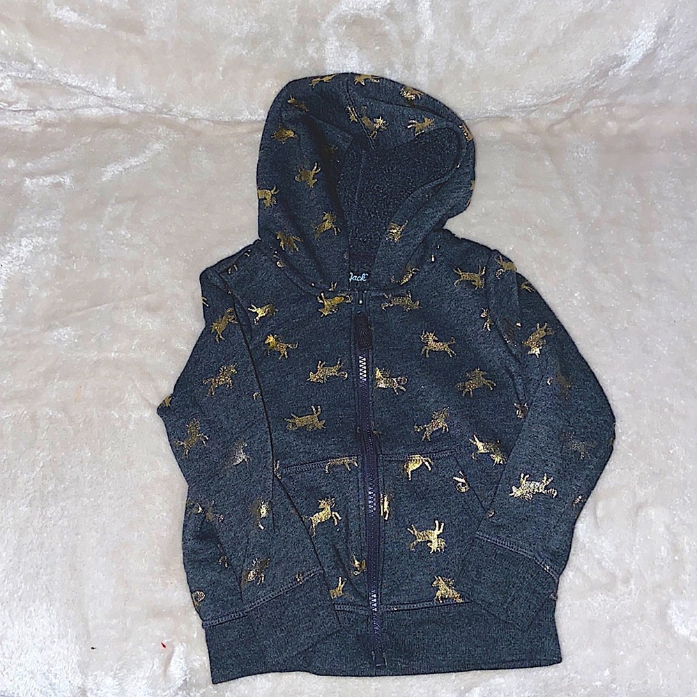 Grey zip up hoodie for toddlers